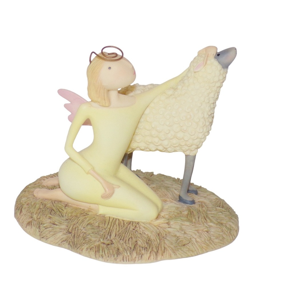 DEMDACO Pure Of Heart ANGEL with SHEEP Nativity Figure w Box